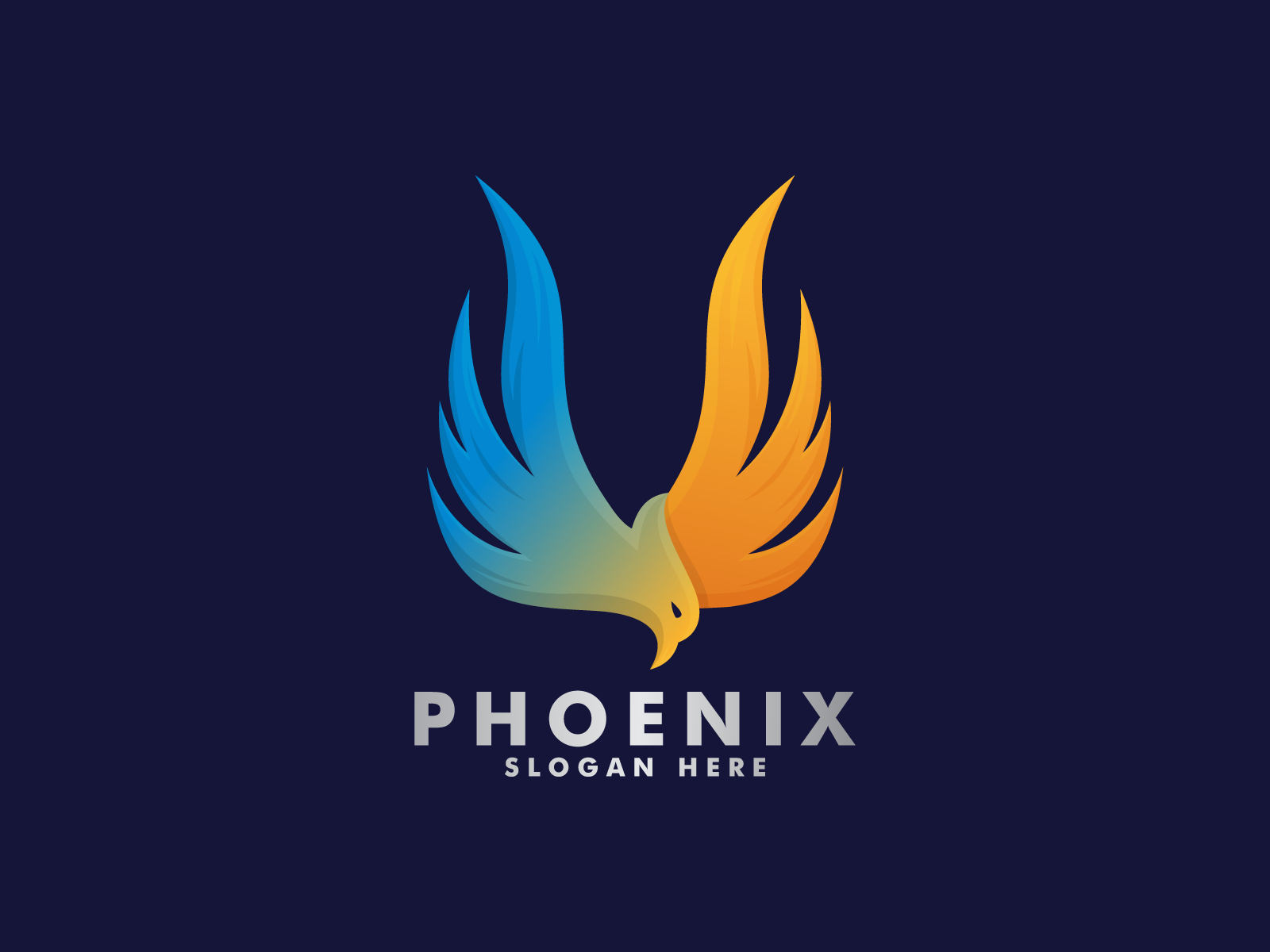 Blue Phoenix Logo Simple Heaven Birds Stock Vector (Royalty Free)  2043190571 | Shutterstock