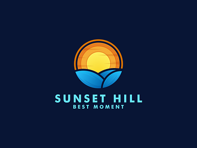 sunset logo beauty brand company concept design landscape logo logo design logotype nature sun sunny sunset vector