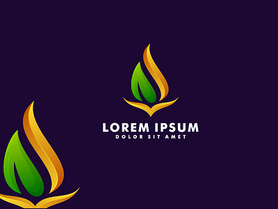 Fire leaf logo design