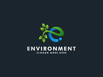 Letter E environment logo brand company design environment leaf logo logo design logotype nature vector