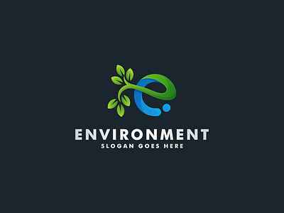 Letter E environment logo