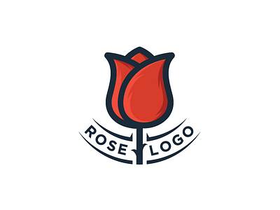 Red Rose Logo Concept brand design feminine flower logo nature organic red