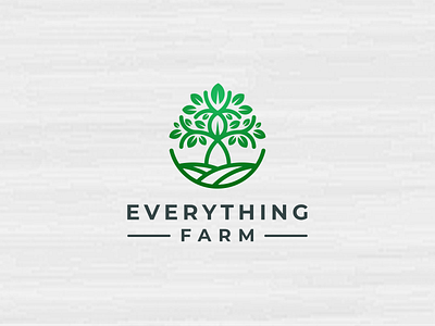 Everything Farm logo concept brand business company concept design farm farmer leaf logo oak tree tree vector