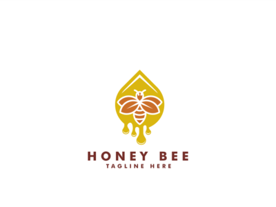 Honey Bee Logo animal beauty bee brand branding business company concept design honey honeybee icon illustration leaf logo logo design logotype modern nature vector