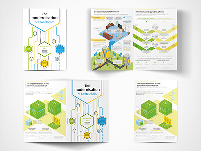 Bifold Brochure – PJSC "Ukrtelecom" bi fold bifold brochure graphic design infographic infographics lite minimal telecommunications visualization data