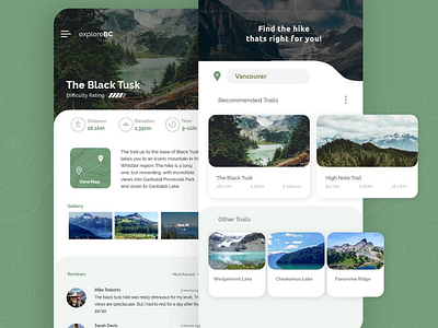 Hiking app design