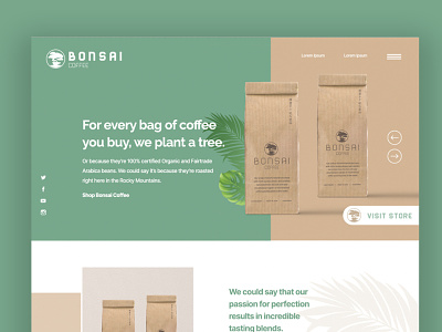 Bonsai Coffee - Branding & Website branding design designer logo design ui web web design website design