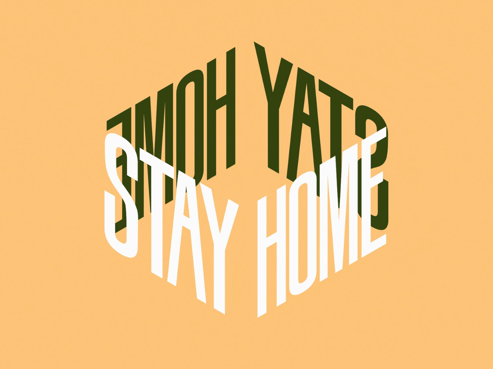 Stay Home 3d corona typographie