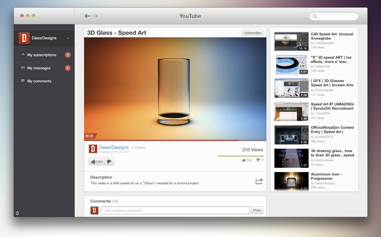 you tube app for imac