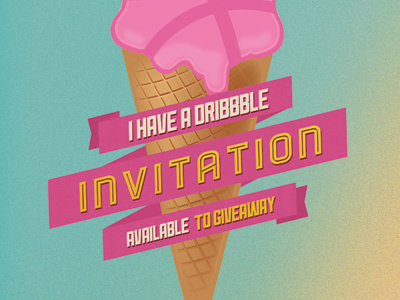 Dribbble Invite Giveaway - Summer is here! available cone cornwall drafting dribbble giveaway ice cream illustration invite process summer