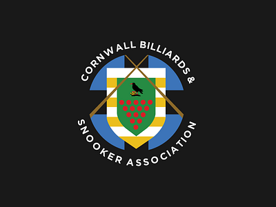 Cornwall Billiards & Snooker Association Shield billiards brand chough cornwall cues design graphic design identity print shield snooker t shirts