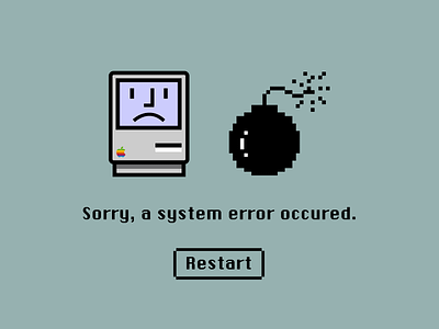 Sorry a system error occured. apple bomb design graphic design illustration mac macintosh osx sad mac
