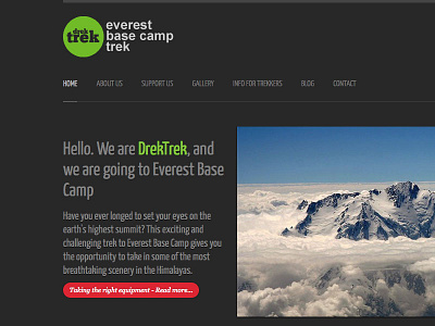 Drek Trek - Everest Base Camp Trek design everest mountains trekking walking website