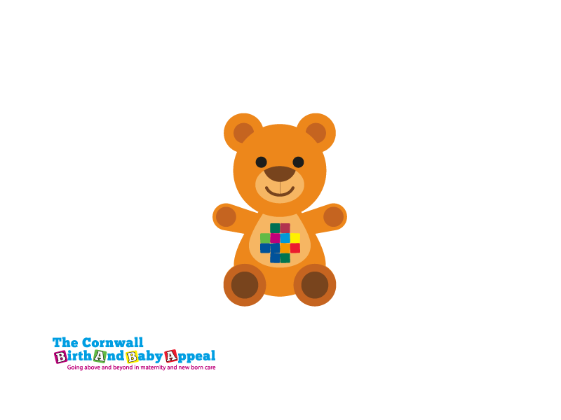 Baba Bear logo brand illustration design appeal baby birth cornwall