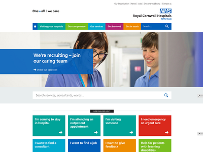 Royal Cornwall Website branding colour design health identity nhs websites