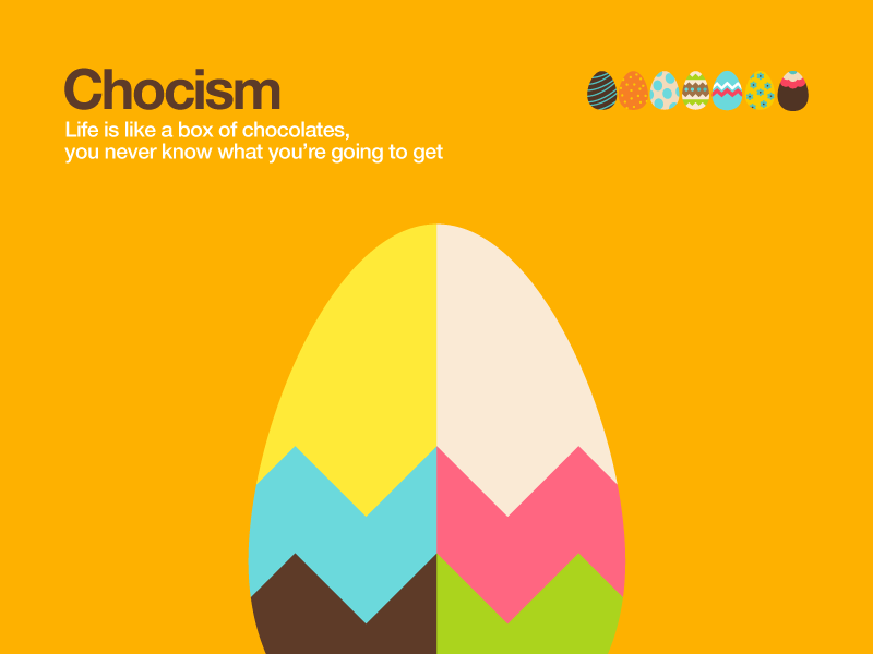 Chocism chocolate fun illustration design colour egg easter