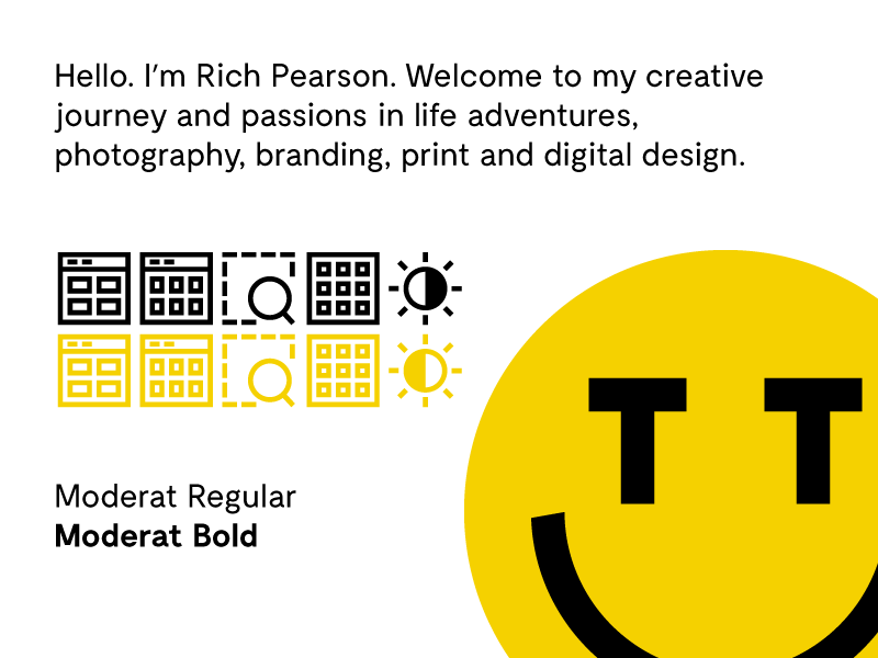 Icons and Type moderat perfect pixel yellow type icons design vector illustrator