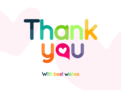 Thank You Card best wishes colours design illustration thank you
