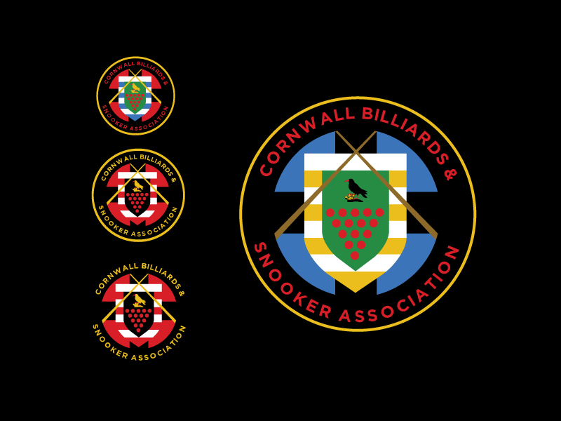 Cornwall and Billiards Snooker Association badge club branding logo design