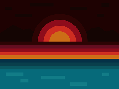 Cornwall Sunset colours cornwall design illustration sunset