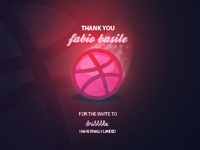 Thank you dribbble fabio basile invite landed pink thank you