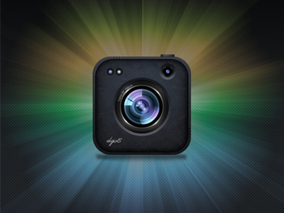 Digic8 - Camera Icon art buttons camera design digic8 flash icon leather lens photoshop psd shadow starburst texture vector