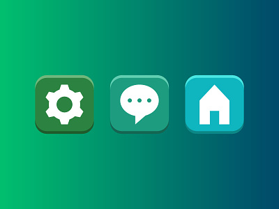 Flat icon sample app button colorful develop flat home icon message mobile search ui ux