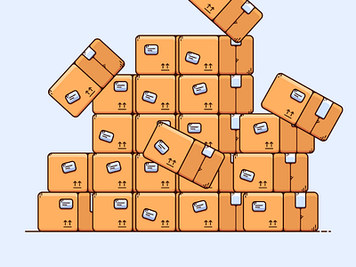 stack of boxes delivery flatdesign illustration