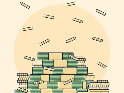 Pile Of Cash branding design icon illustration modern vector