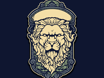 Lion Illustration apparel design baroque design dribbble illustration lion head vintage