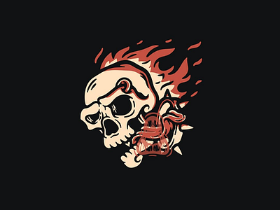 Burn Skull design forsale illustration skull