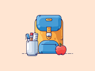 Shool Supplies Illustration app branding icon illustration indonesia ui vector