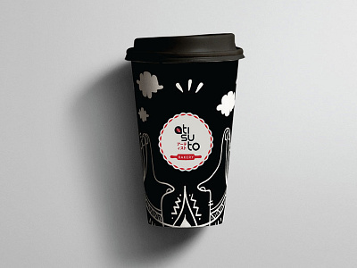 Atisuto Bakery - Coffee Cup atisuto bakery black coffee cup red white