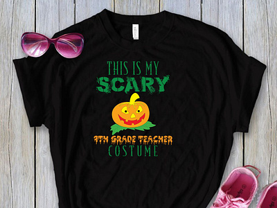 This is my Scary 9th Grade Teacher Costume T-Shirt Design