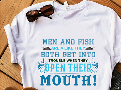 Men and Fish are Like They Both Open Their Mouth T-Shirt Design animation branding branding t shirt business business t shirt creative creative logos design fashion fashion tshirt fishing t shirt graphic design illustration logo motion graphics t shirt tshirt design ui ux vector