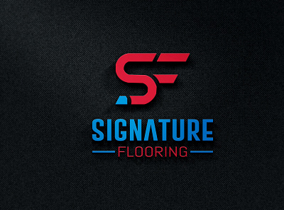 Signature Flooring Company brand identity branding branding design business creative design flooring logo icon illustration logo logos red typography unique logo vector