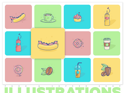 Food & Coffee Illustrations