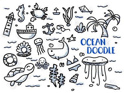 ocean doodle animal doodle ocean sea
