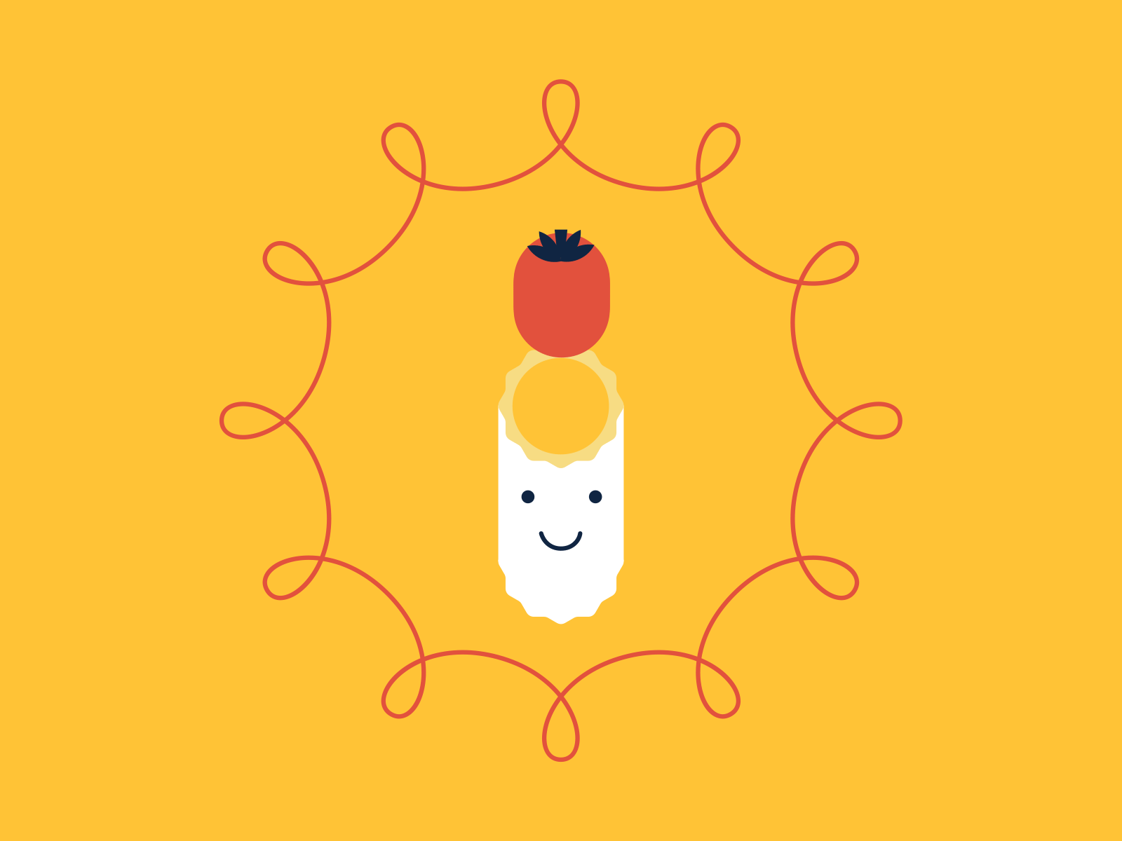 Pasta 2d ae bounce character design food gif illustration loop lunch macaroni pasta tomato yellow