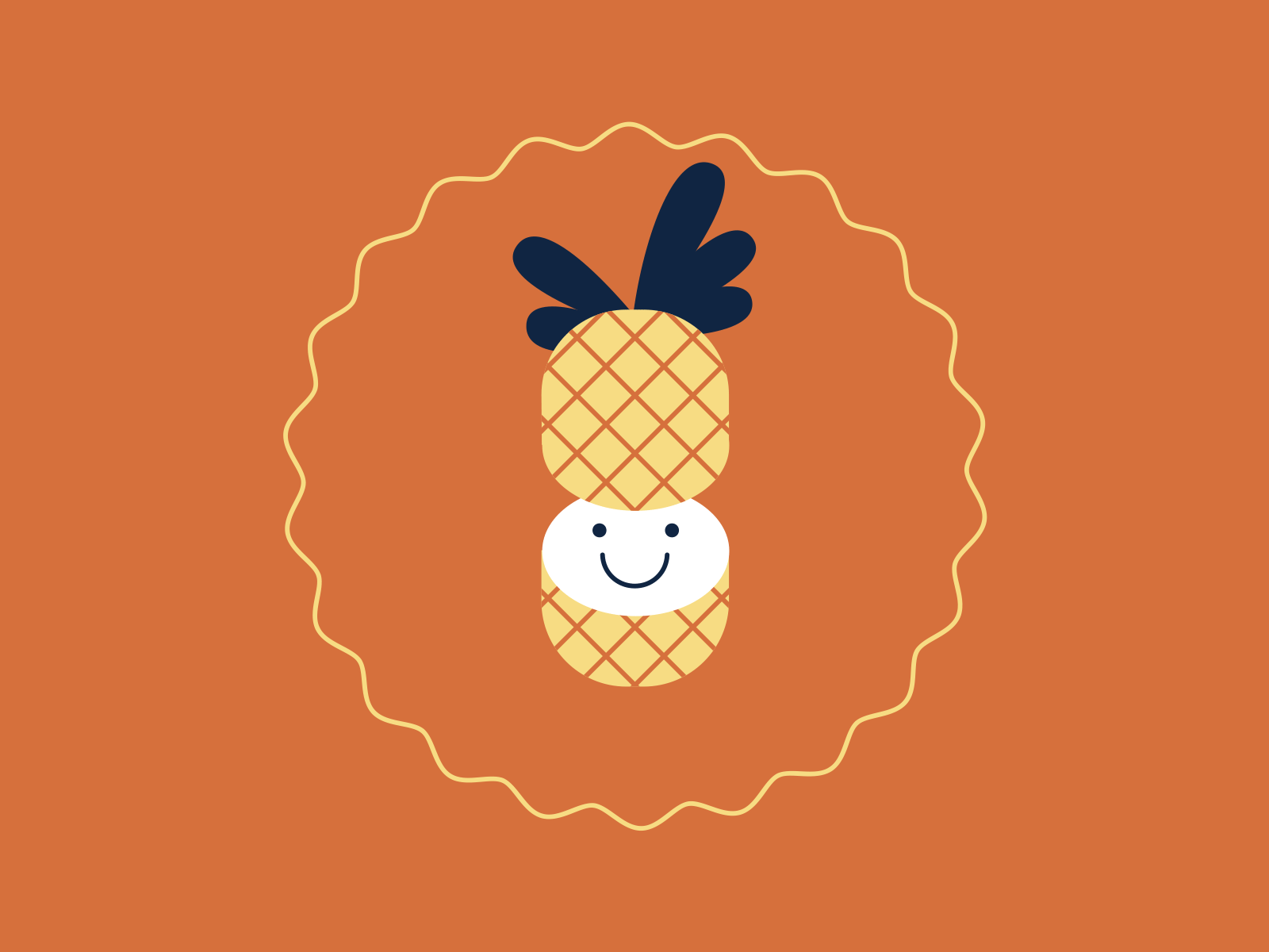 Pineapple ae bounce character flat gif happy illustration loop orange pineapple pizza slice smile