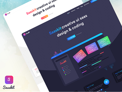 saaskit - landing page crealine design flat illustration interface landcruiser landing page layout template themeforest ux vector web website