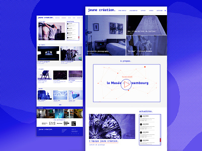 Jeune Creation bleu branding concept design design direction artistique graphics logo ui ux webdesign website