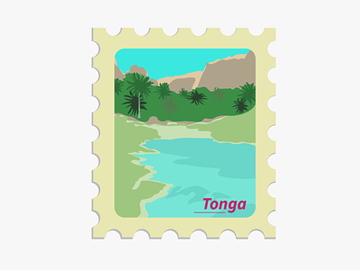 Tonga - La Polynésie graphics illustration stamp ui vector