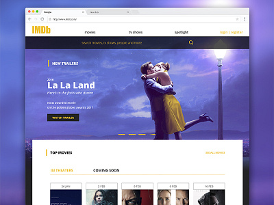 IMDB redesign concept concept design information architecture redesign ui ux webdesign