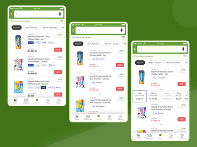 Product Card : Grocery App grocery app ia information architecture information design ios app design mobile app product card product design ui user experience user interface ux visual visual design