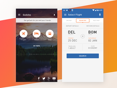 Goibibo App Concept android application flights travel