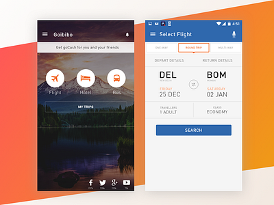 Goibibo App Concept