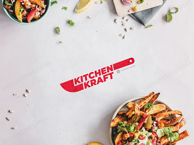 Logo design : KITCHEN KRAFT adobe branding graphicdesign illustrator knife logo logodesign logos mininal logo photoshop vector art