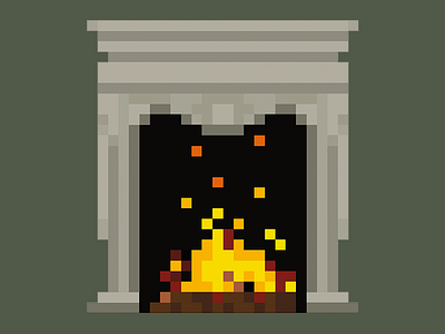 Spooky Fireplace 8bit fireplace pixel spooky