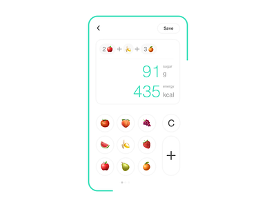 Calorie and Sugar Calculator #DailyUI #004 app calculator dailyui emoji ui